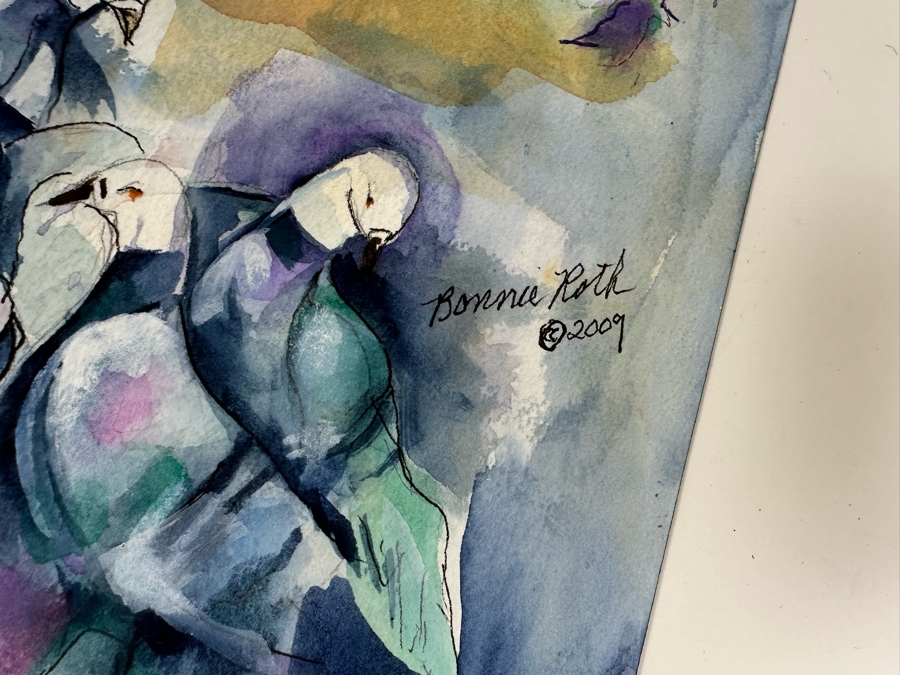 Bonnie Lee Roth (B. 1942, Southern California) Pair Of Original Watercolor Paintings On Paper 18 X 24 [Photo 8]
