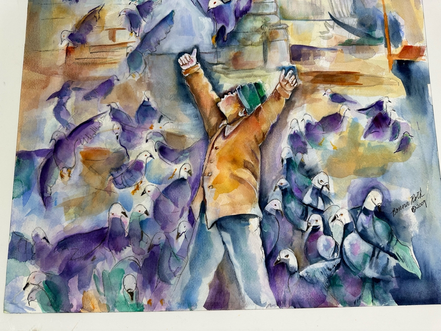 Bonnie Lee Roth (B. 1942, Southern California) Pair Of Original Watercolor Paintings On Paper 18 X 24 [Photo 5]