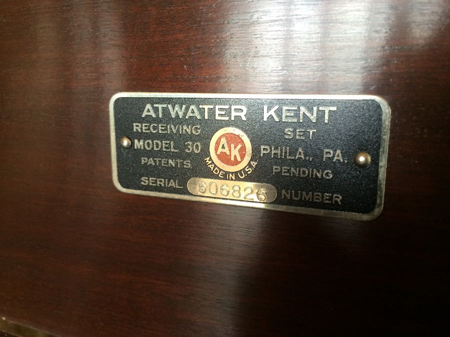 Atwater Kent Tube Radio - Model 30 - Phila., PA [Photo 12]