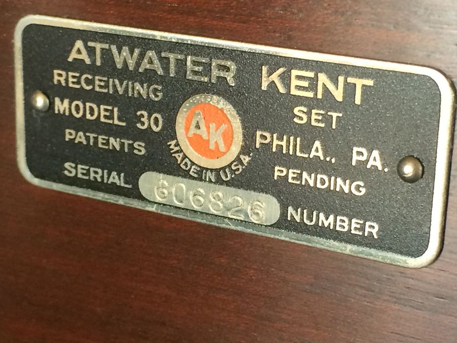 Atwater Kent Tube Radio - Model 30 - Phila., PA [Photo 14]