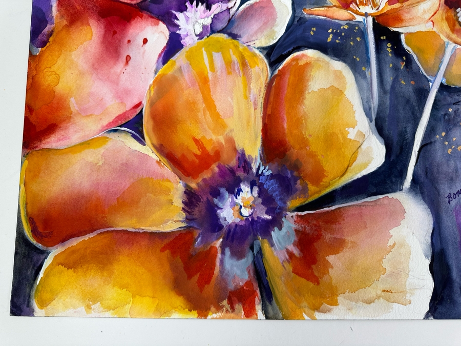 Bonnie Lee Roth (B. 1942, Southern California) Pair Of Original Watercolor Paintings On Paper 18 X 24 [Photo 7]