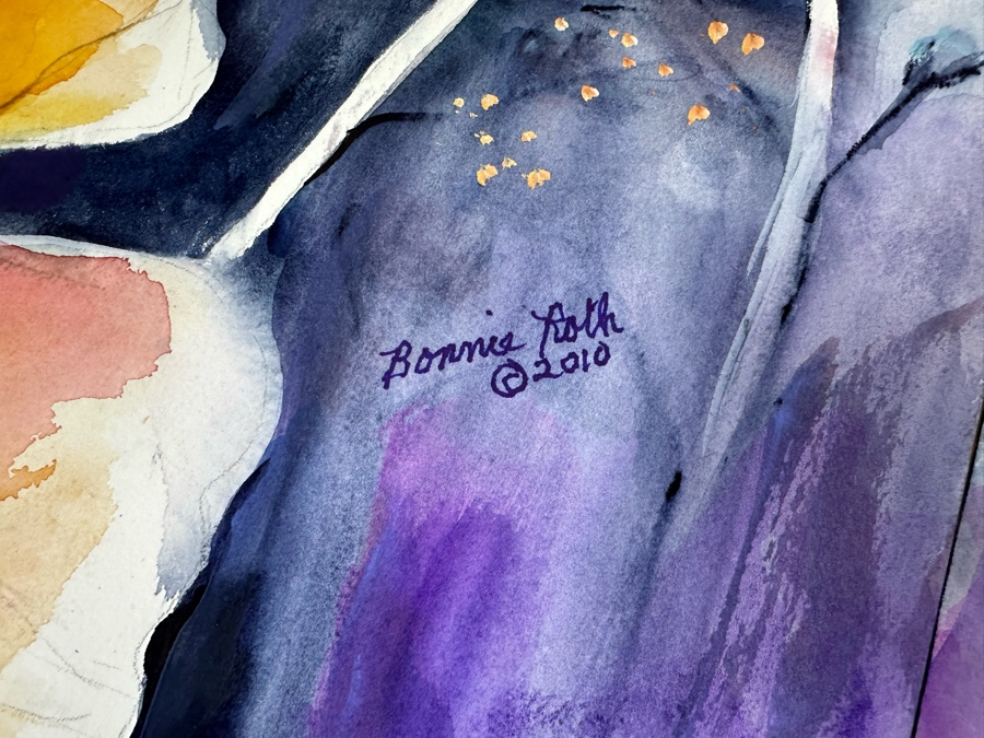 Bonnie Lee Roth (B. 1942, Southern California) Pair Of Original Watercolor Paintings On Paper 18 X 24 [Photo 8]