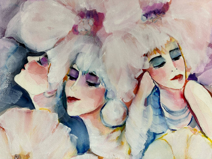 Bonnie Lee Roth (B. 1942, Southern California) Pair Of Original Watercolor Paintings On Paper 18 X 24 [Photo 10]