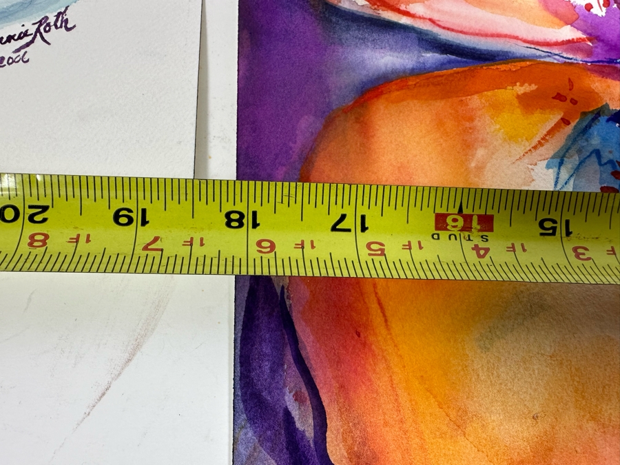 Bonnie Lee Roth (B. 1942, Southern California) Pair Of Original Watercolor Paintings On Paper 18 X 24 / 10 X 14 [Photo 10]