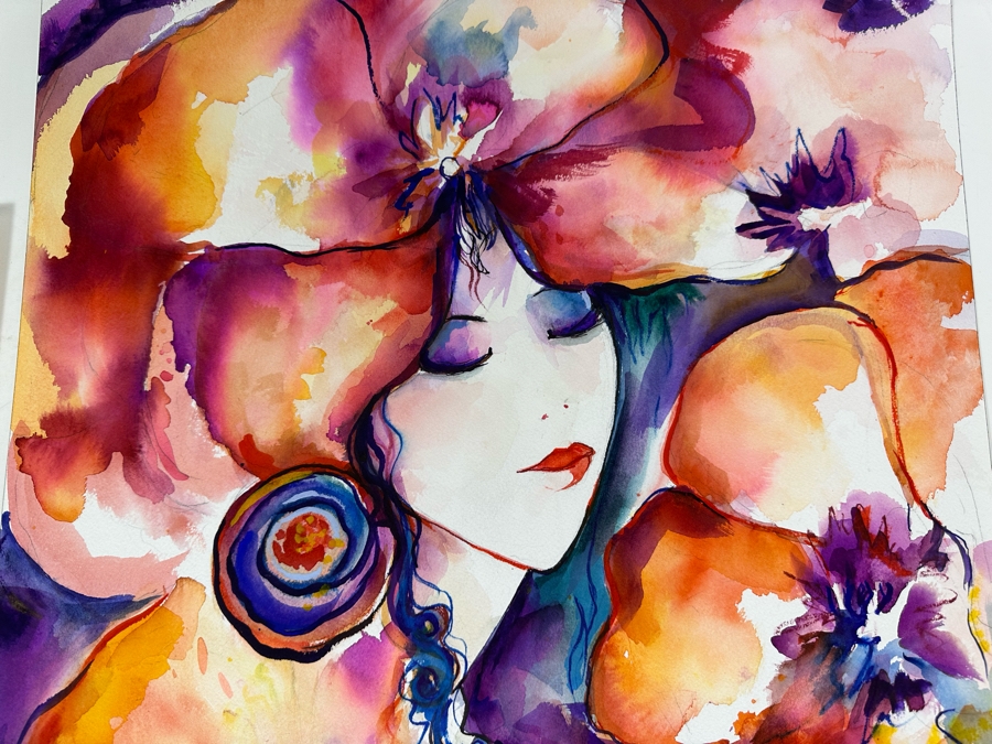 Bonnie Lee Roth (B. 1942, Southern California) Pair Of Original Watercolor Paintings On Paper 18 X 24 / 10 X 14 [Photo 4]