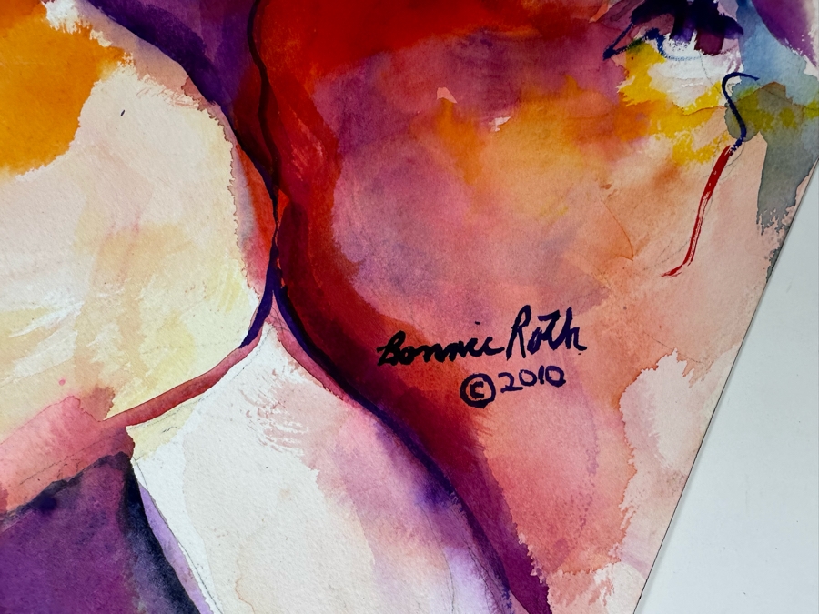 Bonnie Lee Roth (B. 1942, Southern California) Pair Of Original Watercolor Paintings On Paper 18 X 24 / 10 X 14 [Photo 6]