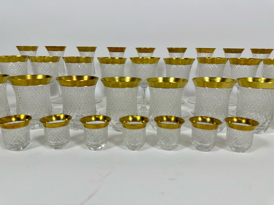 37 Piece Gold Rim Glasses And Stemware [Photo 3]