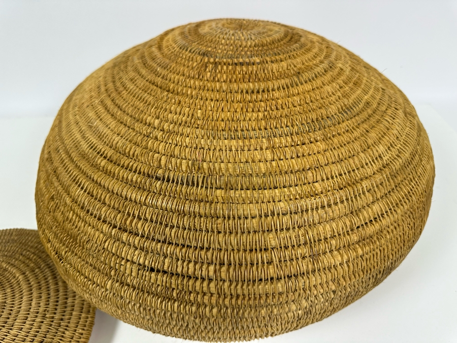 Large Handwoven Basket With Lid 17W X 14H [Photo 8]