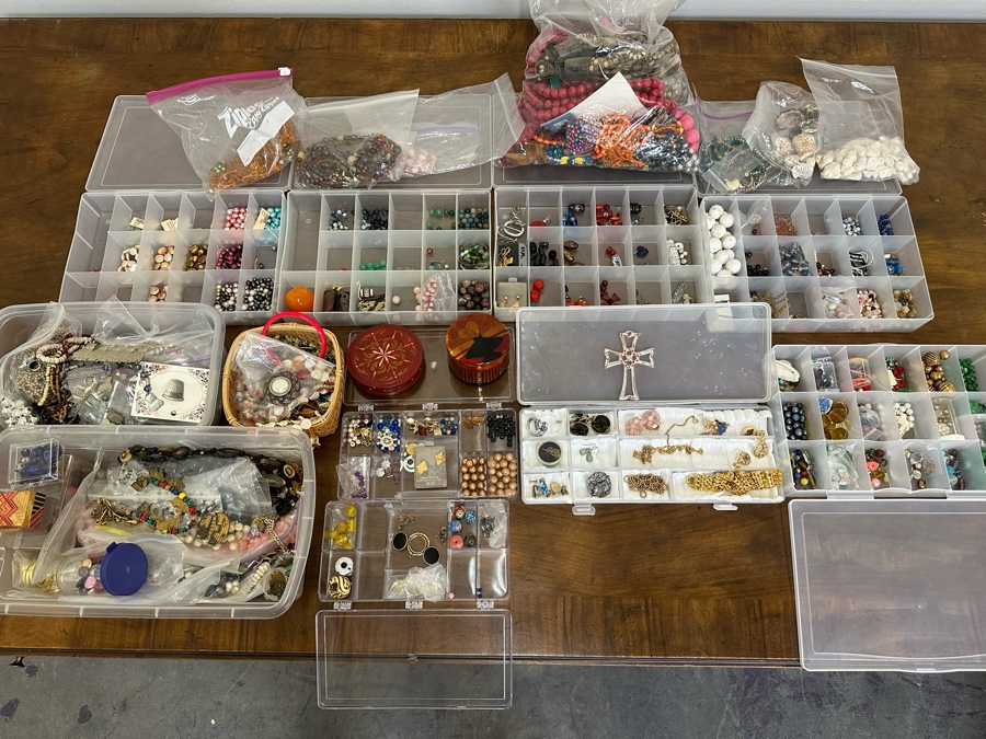 Collection Of Jewelry Making Beads And Costume Jewelry - See Photos [Photo 3]