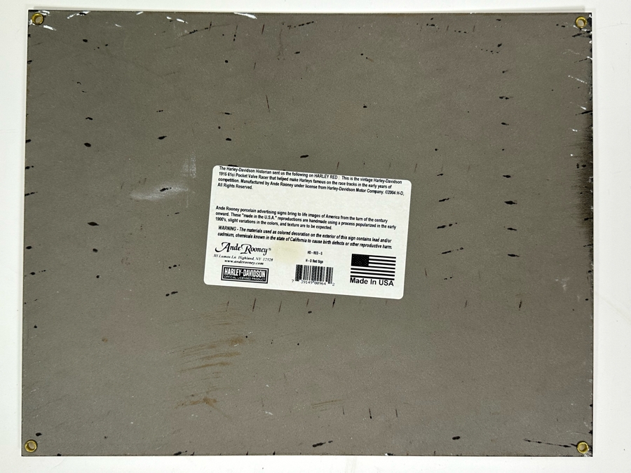Reproduction Metal Porcelain Harley-Davidson Motorcycles Sign Ande Rooney 14 X 11 [Photo 5]