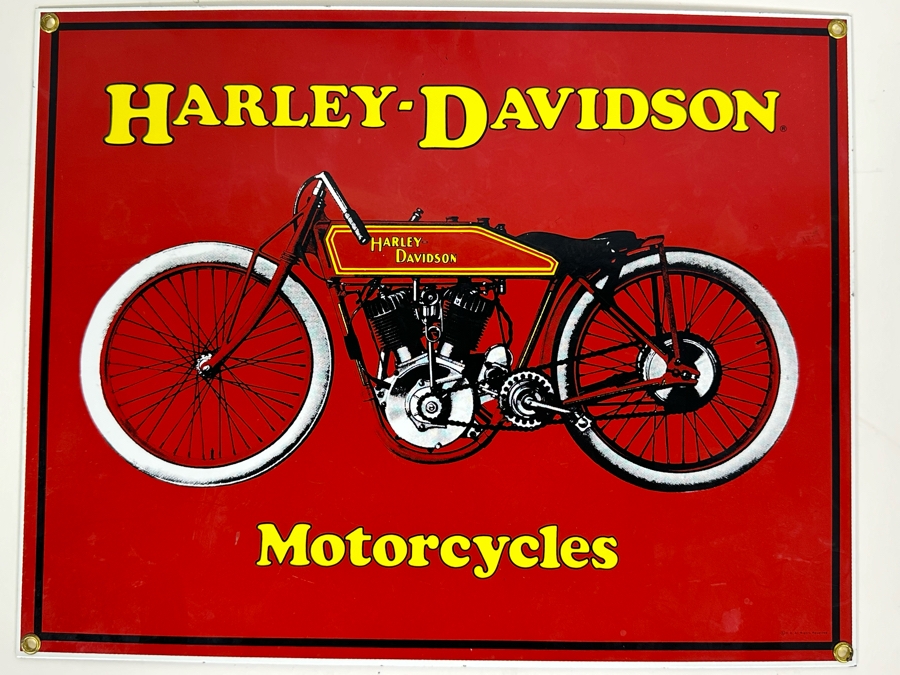 Reproduction Metal Porcelain Harley-Davidson Motorcycles Sign Ande Rooney 14 X 11 [Photo 3]