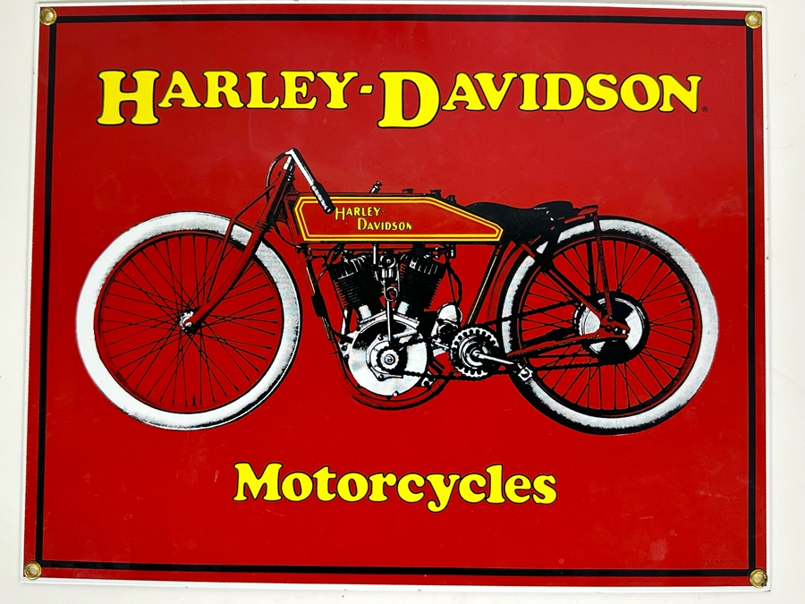 Reproduction Metal Porcelain Harley-Davidson Motorcycles Sign Ande Rooney 14 X 11 [Photo 2]