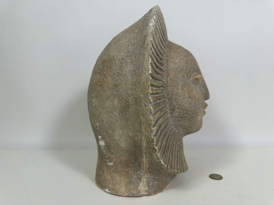 Vintage 1968 Paul Bellardo Sun Bust Plaster Sculpture For Austin Productions Nose Is Damaged 13W X 9D X 13H [Photo 5]