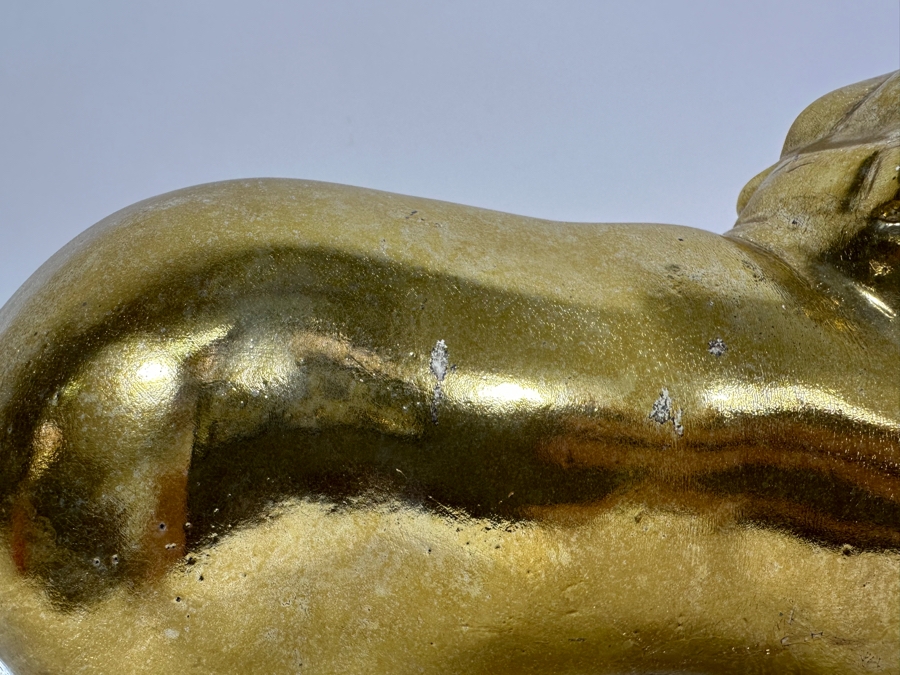 Vintage 1976 Austion Productions Gold Painted Hippo 7.75H And Goebel Crystal Hippo 2.5H [Photo 10]