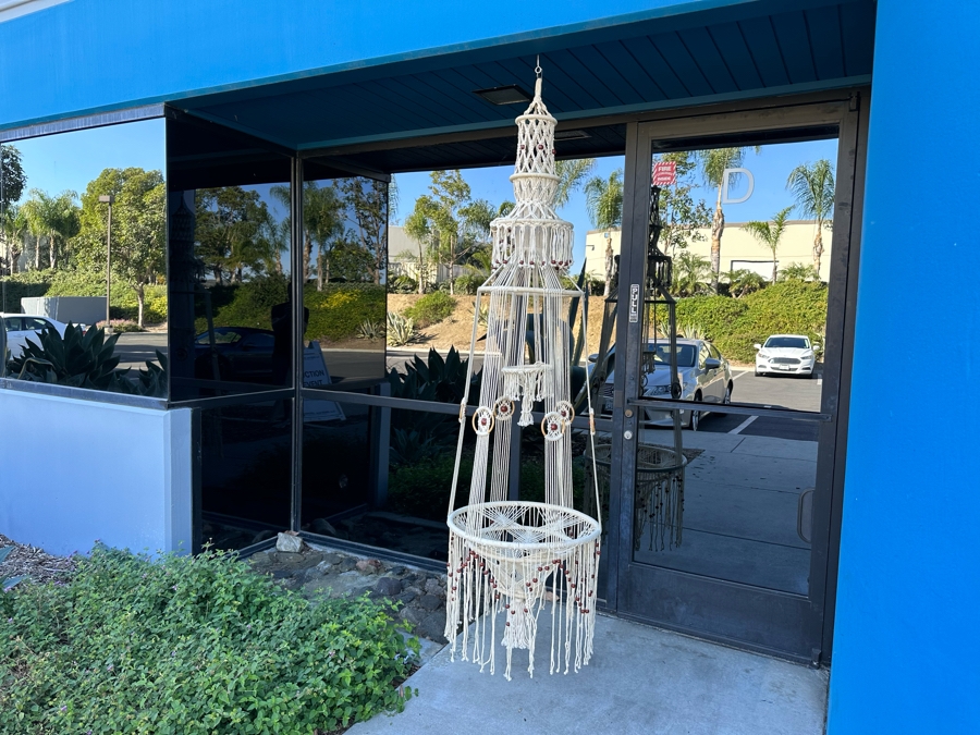 Vintage Macrame Hanging 2-Tier Basket Plant Holder 87L [Photo 2]