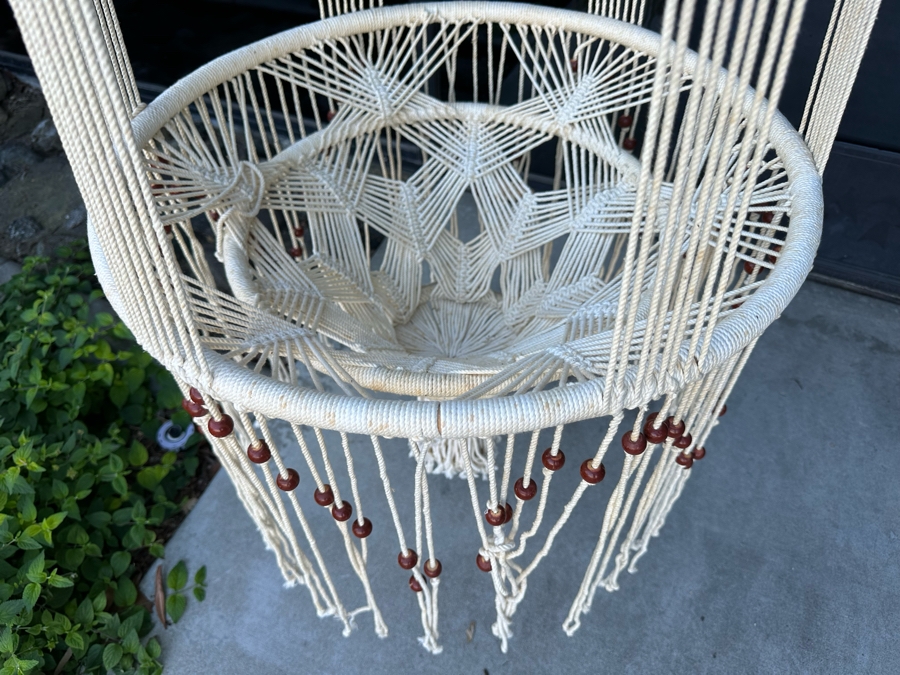 Vintage Macrame Hanging 2-Tier Basket Plant Holder 87L [Photo 5]