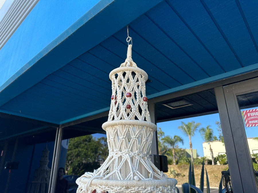 Vintage Macrame Hanging 2-Tier Basket Plant Holder 87L [Photo 8]