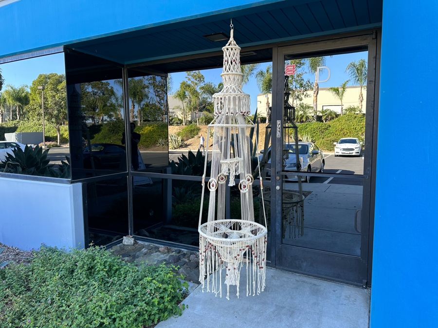 Vintage Macrame Hanging 2-Tier Basket Plant Holder 87L [Photo 3]