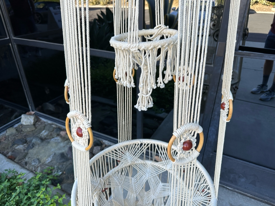 Vintage Macrame Hanging 2-Tier Basket Plant Holder 87L [Photo 6]