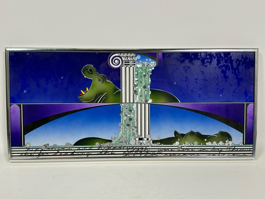 John Caruso Original Hippo Illustration 1983 Framed 18 X 8 [Photo 2]