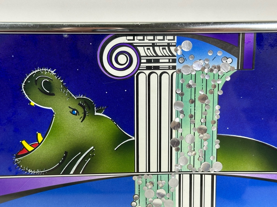 John Caruso Original Hippo Illustration 1983 Framed 18 X 8 [Photo 4]