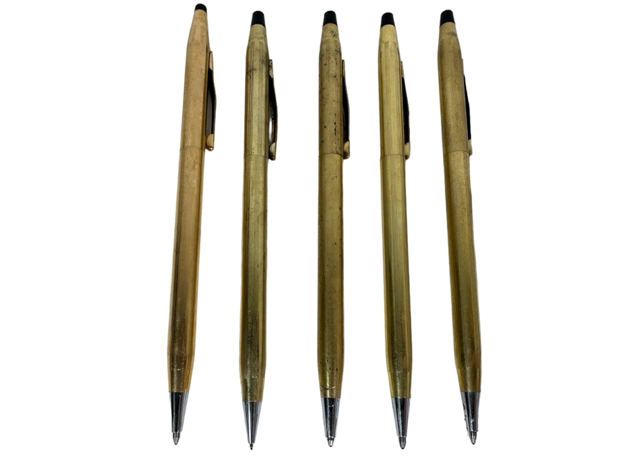 Five Gold Filled Cross Pens