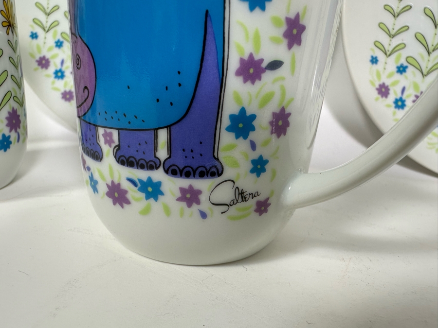 Vintage 1976 Jungle Safari Cups And Plates 7.5R By Saltera Himark Japan [Photo 5]