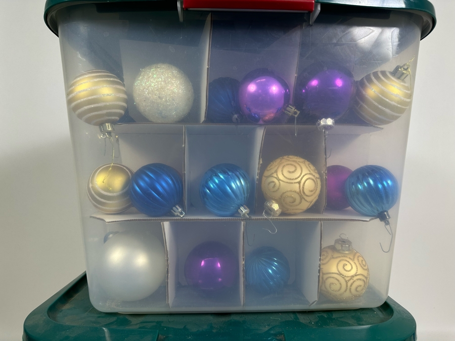 Two Bins Filled With Glass Christmas Ornaments [Photo 4]