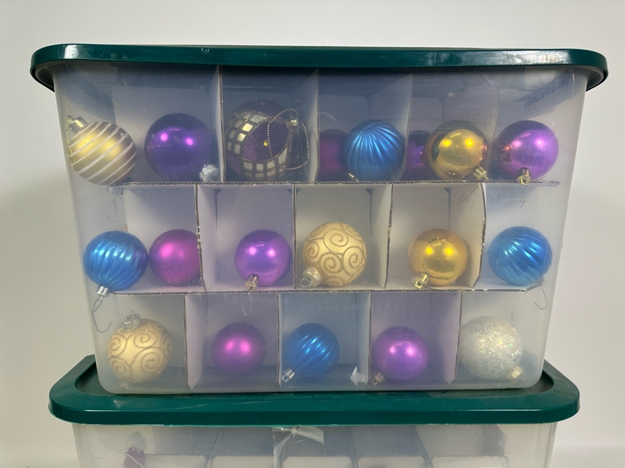 Two Bins Filled With Glass Christmas Ornaments [Photo 2]