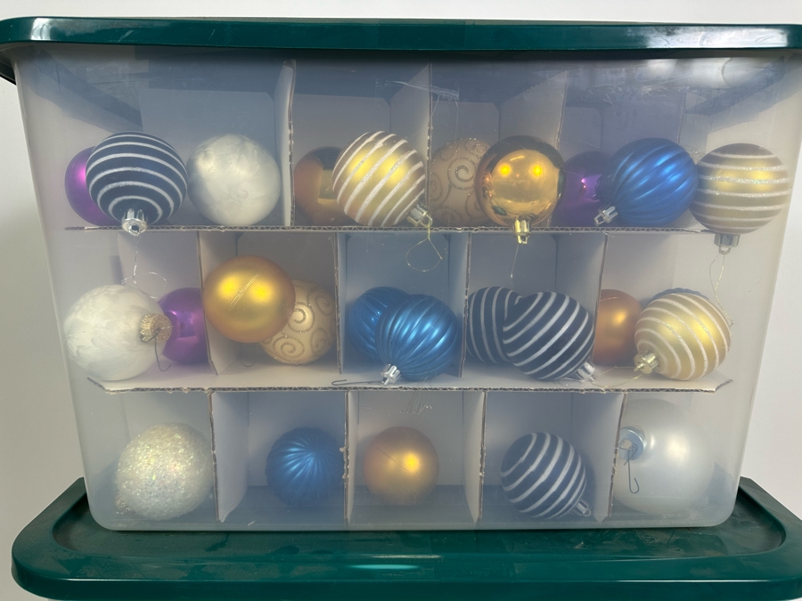 Two Bins Filled With Glass Christmas Ornaments [Photo 8]
