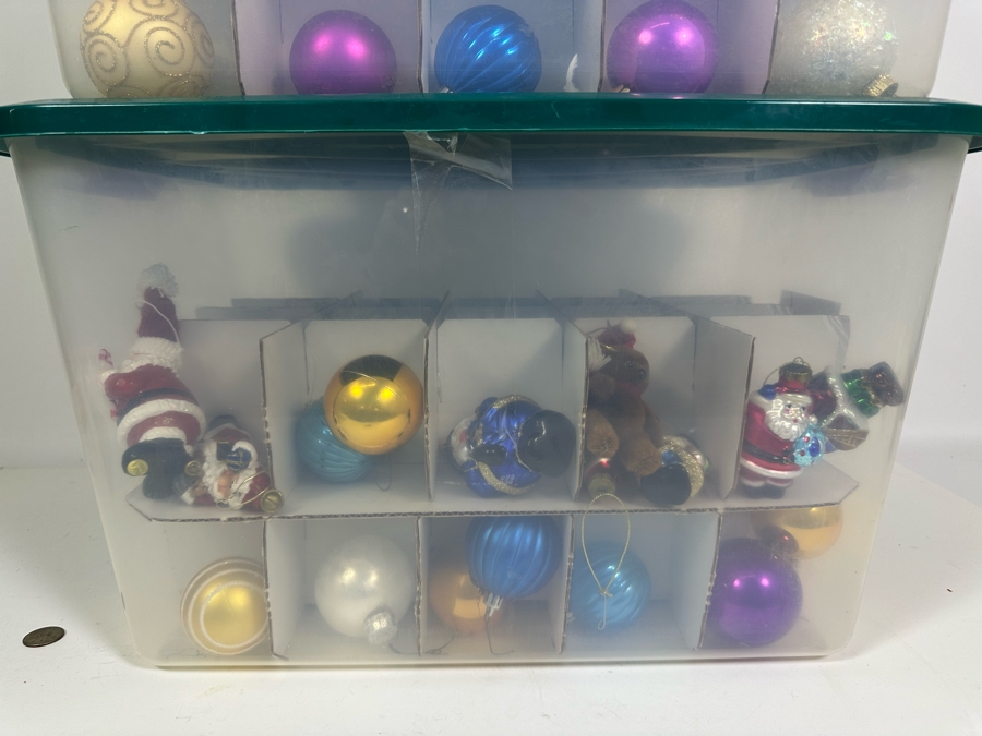 Two Bins Filled With Glass Christmas Ornaments [Photo 3]