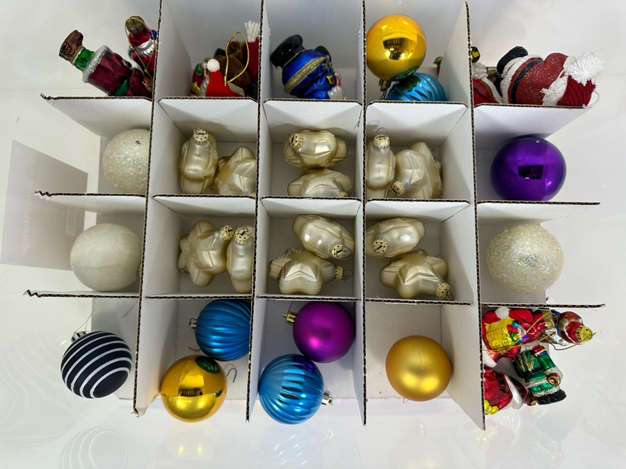 Two Bins Filled With Glass Christmas Ornaments [Photo 10]