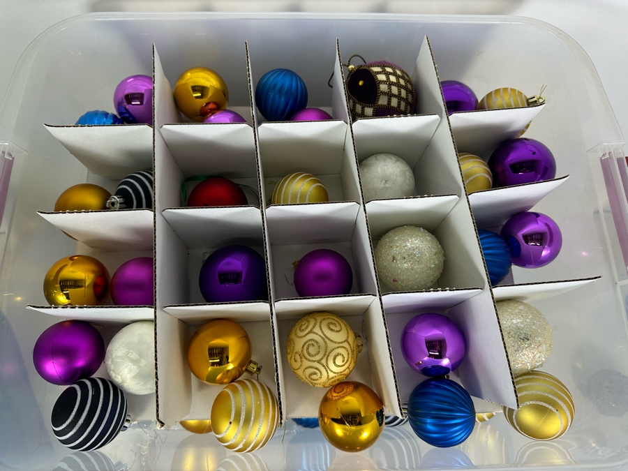 Two Bins Filled With Glass Christmas Ornaments [Photo 9]