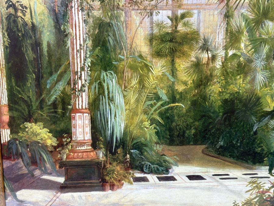 Large Print After Carl Blechen Titled 'The Interior Of The Palm House' Framed 37 X 42 [Photo 8]