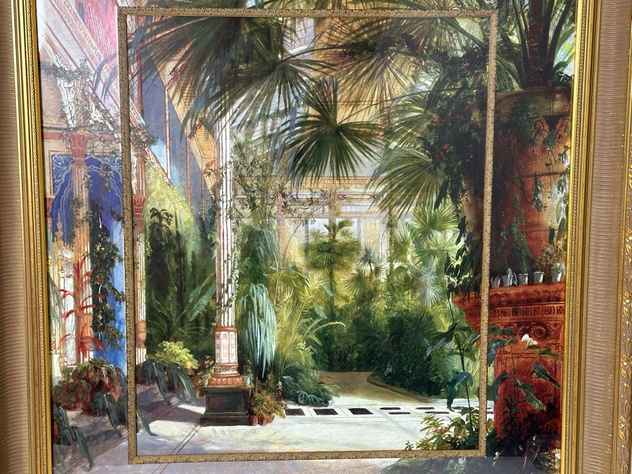 Large Print After Carl Blechen Titled 'The Interior Of The Palm House' Framed 37 X 42 [Photo 5]
