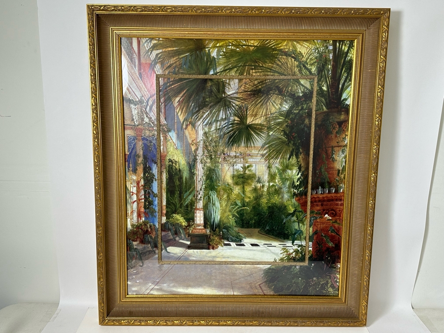 Large Print After Carl Blechen Titled 'The Interior Of The Palm House' Framed 37 X 42 [Photo 2]