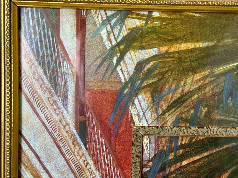 Large Print After Carl Blechen Titled 'The Interior Of The Palm House' Framed 37 X 42 [Photo 6]