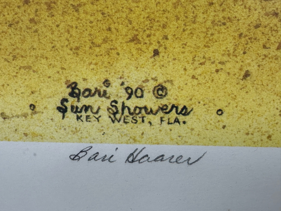 Signed Limited Edition Key West Florida Print By Bari Framed 31 X 23.5 [Photo 6]