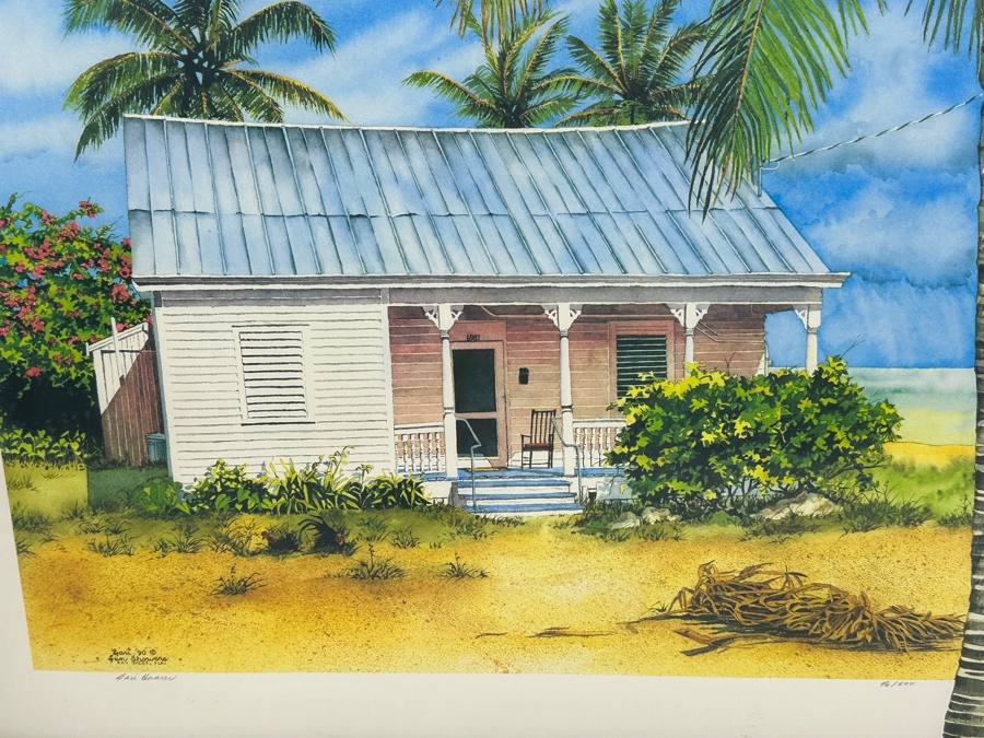 Signed Limited Edition Key West Florida Print By Bari Framed 31 X 23.5 [Photo 5]