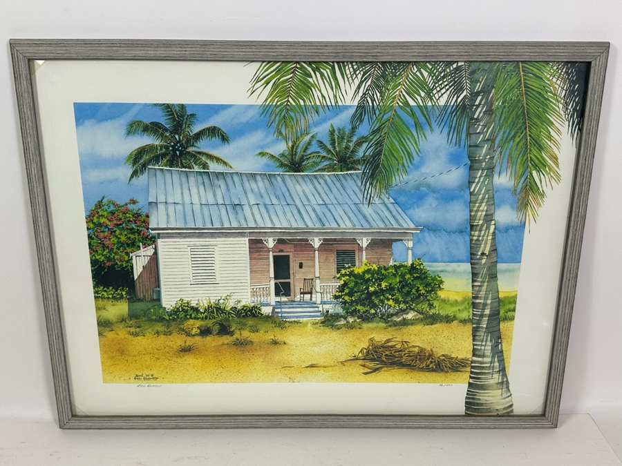 Signed Limited Edition Key West Florida Print By Bari Framed 31 X 23.5 [Photo 3]