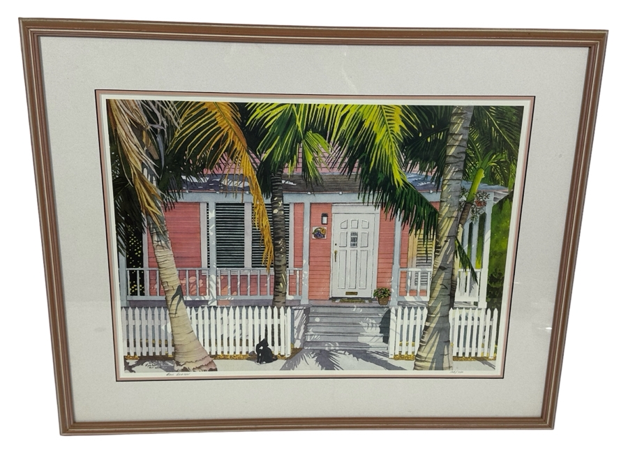 Signed Limited Edition Key West Florida Print 21.5 X 16 By Bari Framed 28 X 22.5 [Photo 2]