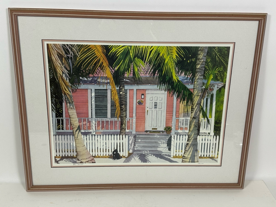 Signed Limited Edition Key West Florida Print 21.5 X 16 By Bari Framed 28 X 22.5 [Photo 3]