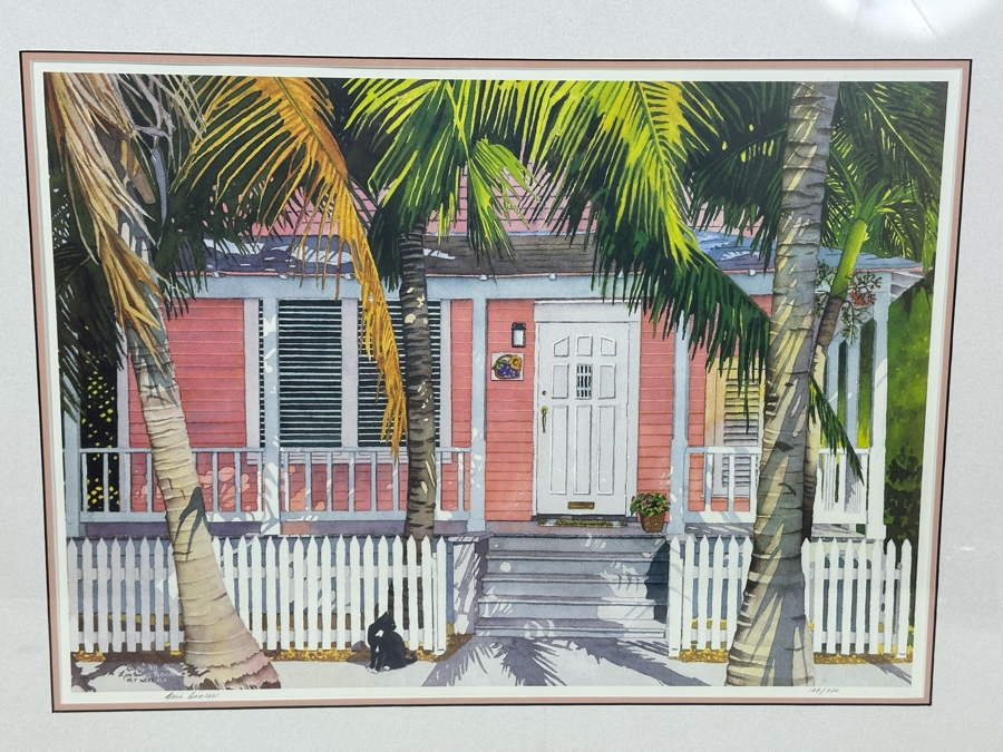 Signed Limited Edition Key West Florida Print 21.5 X 16 By Bari Framed 28 X 22.5 [Photo 4]