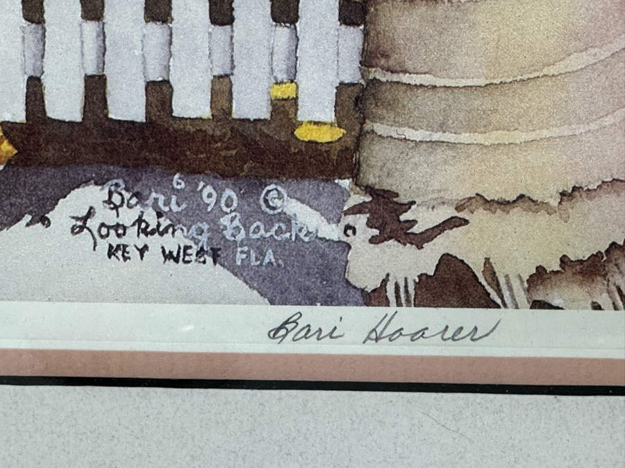 Signed Limited Edition Key West Florida Print 21.5 X 16 By Bari Framed 28 X 22.5 [Photo 6]