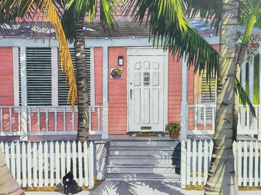 Signed Limited Edition Key West Florida Print 21.5 X 16 By Bari Framed 28 X 22.5 [Photo 8]