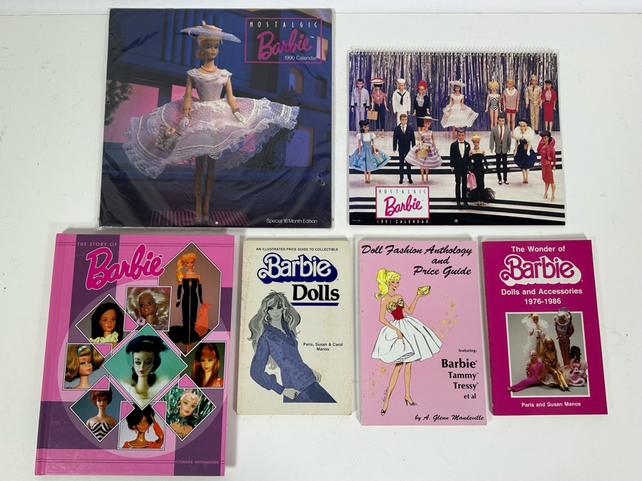 Four Barbie Collector's Books And Nostalgic Barbie Calendars From 1990 & 1991 [Photo 2]