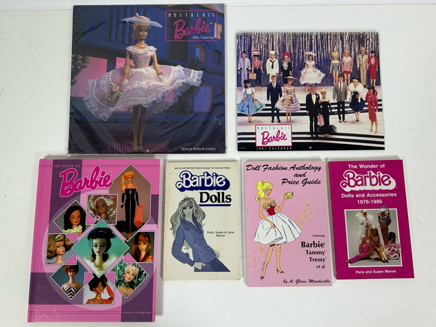 Four Barbie Collector's Books And Nostalgic Barbie Calendars From 1990 & 1991 [Photo 3]