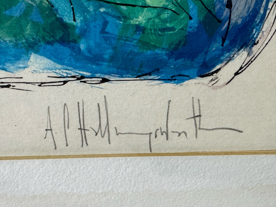 Vintage 1979 Alvin Hollingsworth Lithograph Titled 'Don Quixote 3' Signed And Numbered 29 X 18.5 Framed 36 X 25.5 [Photo 6]