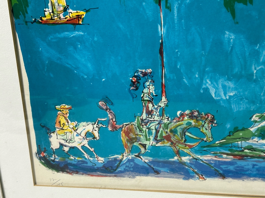Vintage 1979 Alvin Hollingsworth Lithograph Titled 'Don Quixote 3' Signed And Numbered 29 X 18.5 Framed 36 X 25.5 [Photo 5]