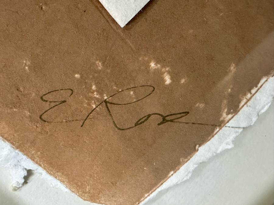 Original Abstract Paper Collage Framed Signed E. Rose 48 X 42.5 [Photo 7]